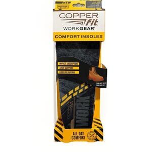 Copper Fit Work Gear Comfort Insoles Arch Support Odor Reducing Trim to Fit NEW